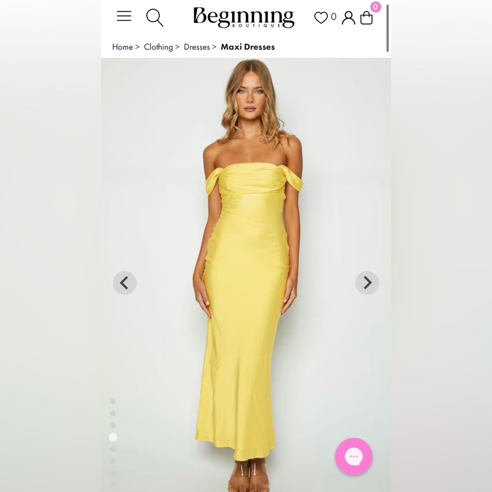 Beginning Boutique yellow maxi dress.